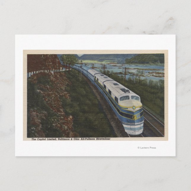 Carte Postale Train- Rationalisation à travers Potomac (Devant)