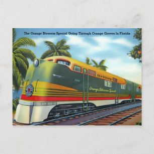 Carte Postale Train spécial Floride vintage 1939 Orange Blossom