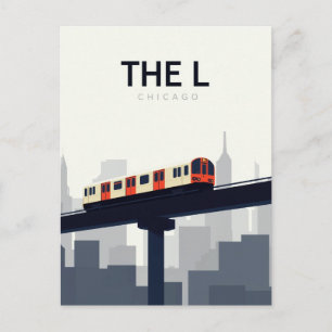 Carte Postale Train surélevé Chicago 'L'