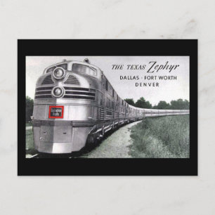 Carte Postale Train Texas Zephyr Vintage