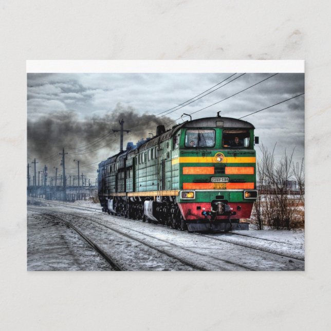 Carte postale Train Vintage antique ou Locomotive (Devant)