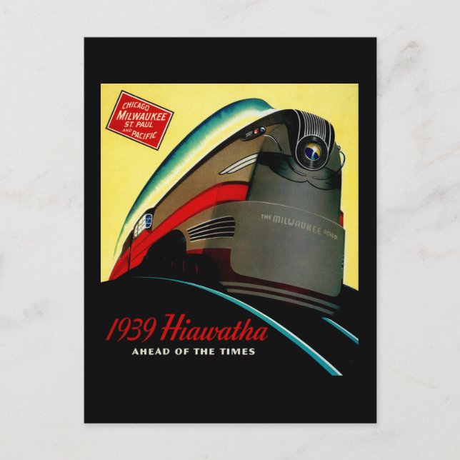 Carte Postale Train vintage Hiawatha rationalisé (Devant)