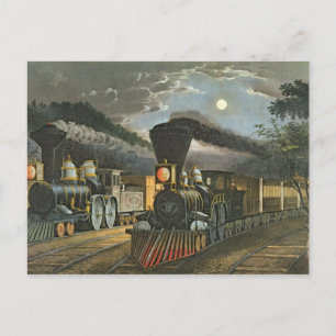 Carte Postale Trains de l'Express de la foudre, 1863