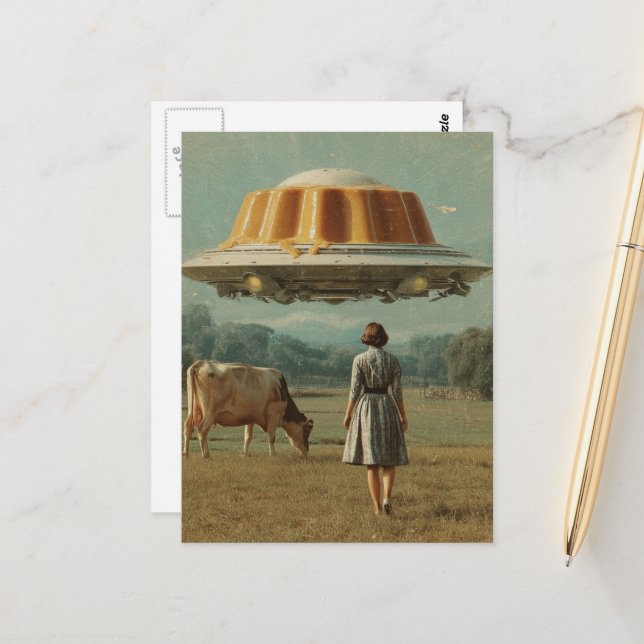 Carte Postale Traitement UFO du flan volant (Devant/Arrière en situation)