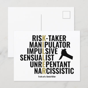 Carte Postale Traits d'un tueur série