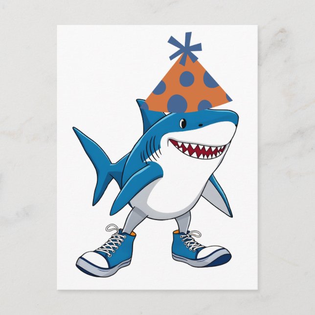 Carte Postale Tralalero Tralala Anniversaire Requin Dessin Animé (Devant)