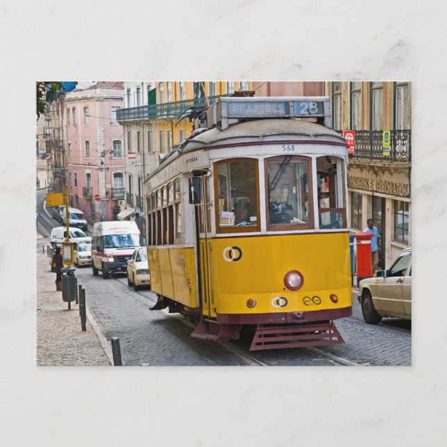 Carte Postale Tramway classique à Lisbonne, Portugal. (Devant)