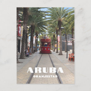 Carte Postale Tramway d'Aruba Oranjestad dans les palmiers