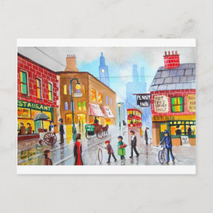 Carte Postale Tramway de peinture de rue d'inspiration faible