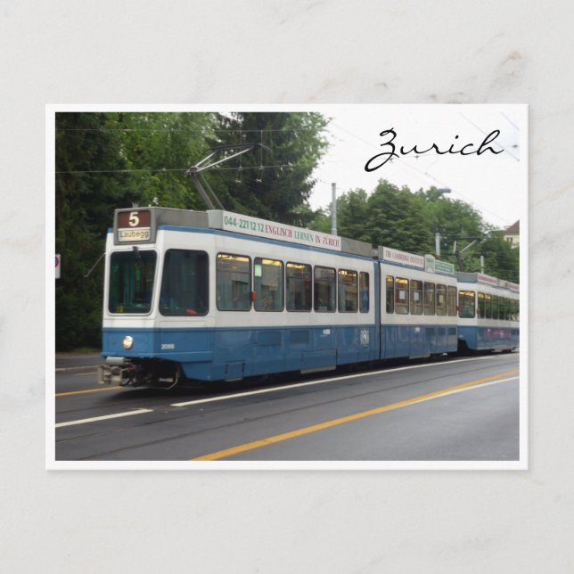 Carte Postale tramway de zürich (Devant)