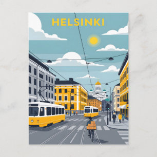 Carte Postale Tramway d'Helsinki – Paysage urbain de Finlande