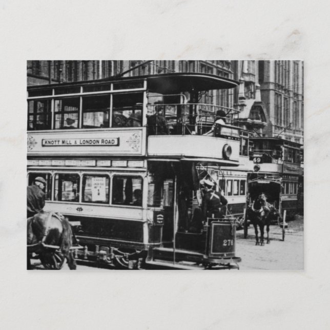 Carte Postale Tramways à Manchester, vers 1900 (Devant)