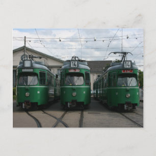 Carte Postale Tramways suisses au dépôt BVB M-Parc, Bâle