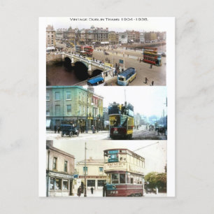 Carte Postale Tramways vintages en Dublin, Irlande