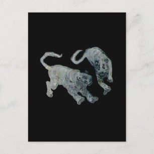 Carte Postale Tran Carré noir Xian China 2002 Ghost Tigers