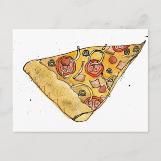 Carte Postale tranche de pizza