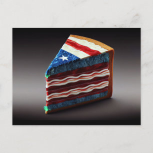 Carte Postale Tranche patriotique de gâteau !