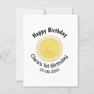 Carte Postale Tranches de citron pour 1er anniversaire bébé enfa
