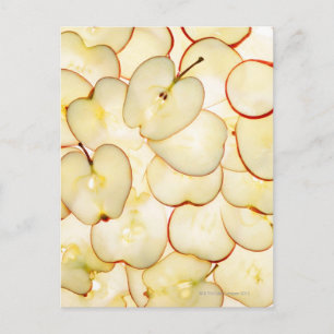 Carte Postale tranches de pommes rétroéclairées et disposées en 