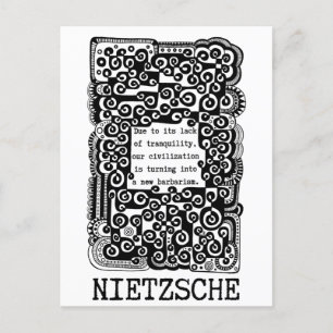 Carte Postale TRANQUILITÉ et barbarie citation de Nietzsche