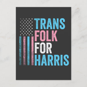 Carte Postale Trans Folk Pour Harris Election Transgenre LGBT
