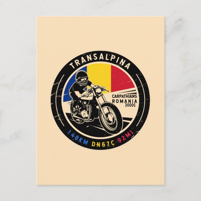 Carte Postale Transalpina Roumanie Motorcycle (Devant)