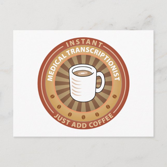 Carte Postale Transcriptionist Médicale instantané (Devant)