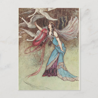 Carte Postale Transformé en cygnes -