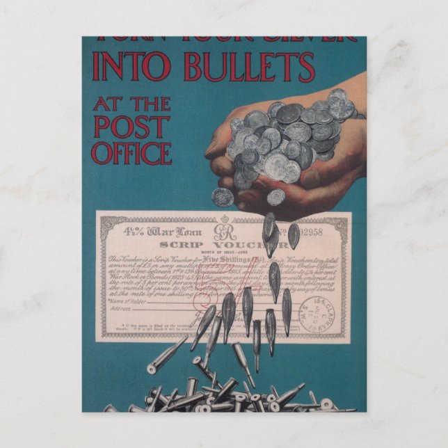 Carte Postale Transformez votre argent en balles à l'affiche de_ (Devant)