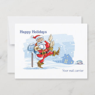 Carte Postale Transporteur de courrier - Scène Père Noël