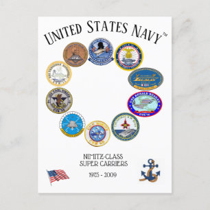 Carte Postale TRANSPORTEURS SUPÉRIEURS DE LA CLASSE NiIMITZ 1975