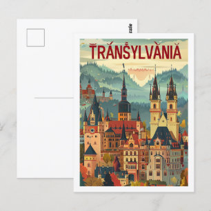 Carte Postale Transylvanie Roumanie Vintage célèbre lieu de voya
