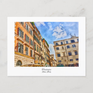 Carte Postale Trastevere Rome, Italie Aquarelle Peinture
