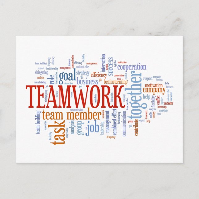 CARTE POSTALE TRAVAIL D'ÉQUIPE (Devant)