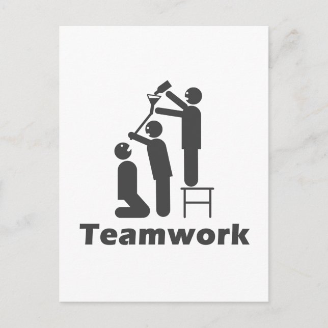 Carte Postale Travail d'équipe - Marchandises de motivation (Devant)