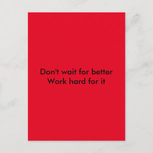 Carte Postale Travail dur
