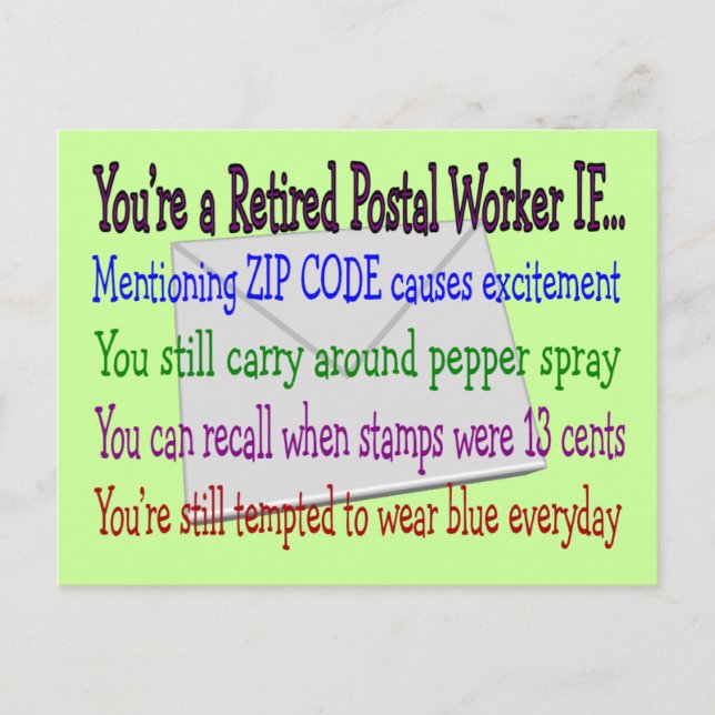 Carte Postale Travailleur postal à la retraite - T-shirts et cad (Devant)