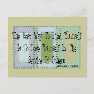 Carte Postale Travailleur social (Citation Mahandas Gandhi)