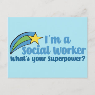 Carte Postale Travailleur social Superhero