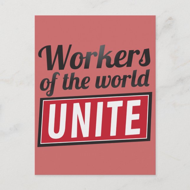 Carte Postale Travailleurs du monde UNITE (Devant)