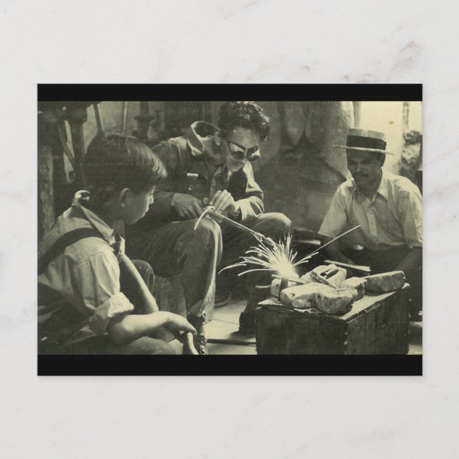 Carte Postale Travailleurs vintages (Devant)
