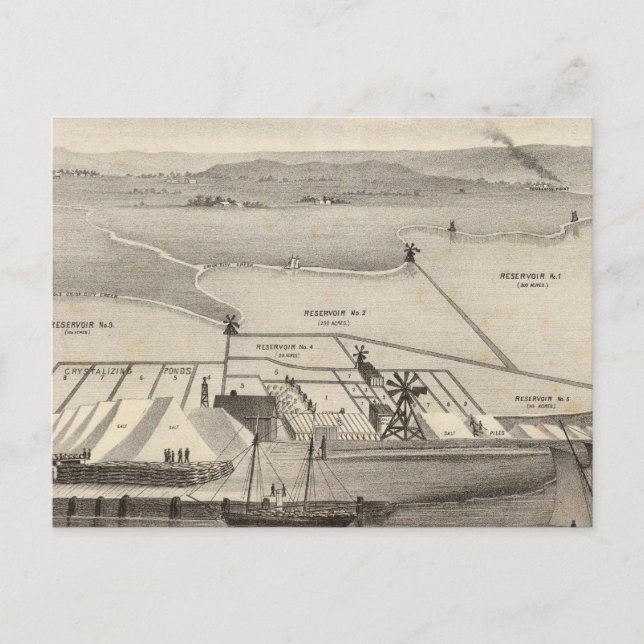 Carte Postale Travaux de sel de Rock Island (Devant)