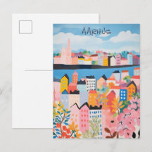 Travel Aesthetic Painting City Aarhus Danmark