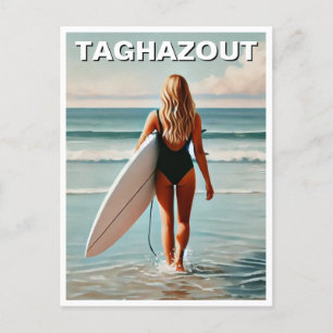 Carte Postale Travel Surf en Taghazout Surfer Girl