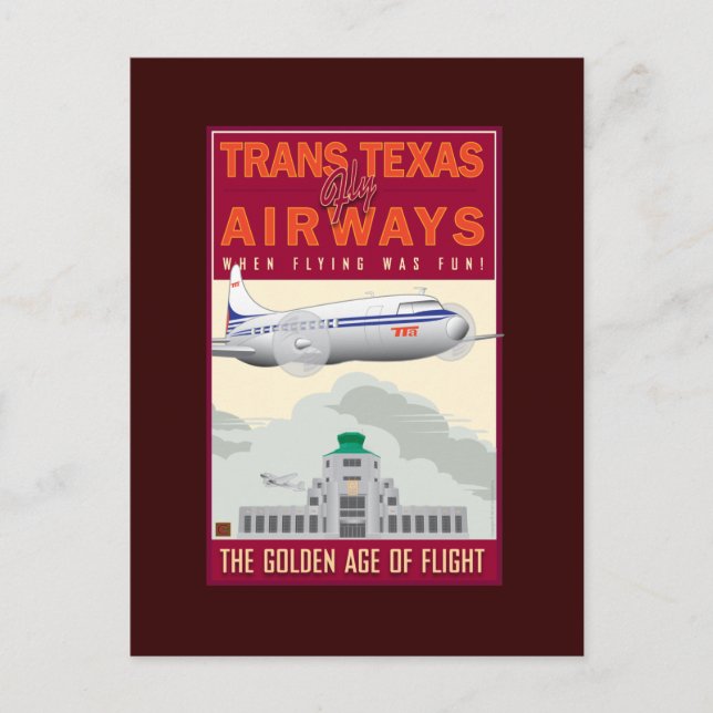 Carte Postale TRAVEL-Trans Texas Airways- (Devant)