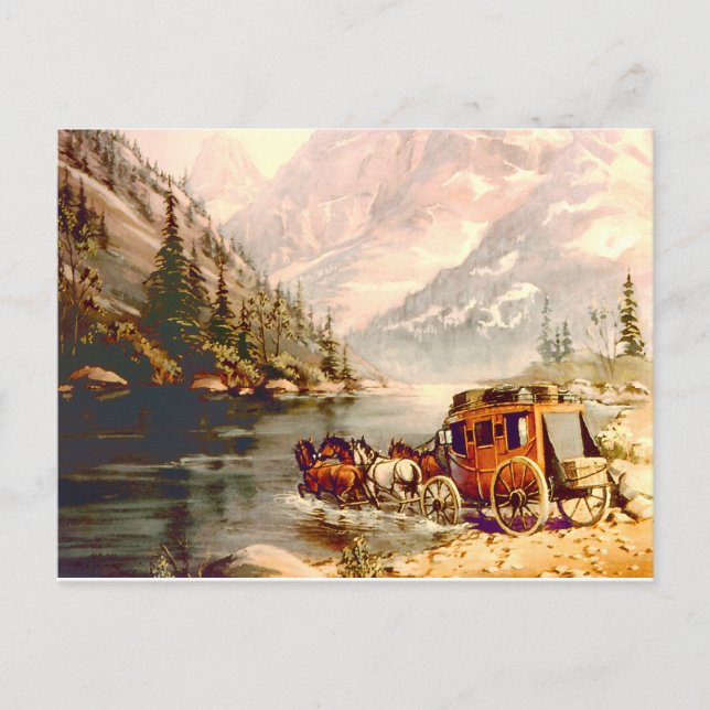 CARTE POSTALE TRAVERSEMENT DE LA RIVIÈRE STAGECOACH PAR SHARON S (Devant)
