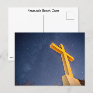 Carte Postale Traverser la plage de Pensacola avec voie Lactée