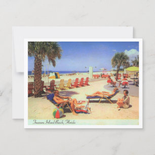 Carte Postale Treasure Island Beach FL années 1970 Vintage inspi