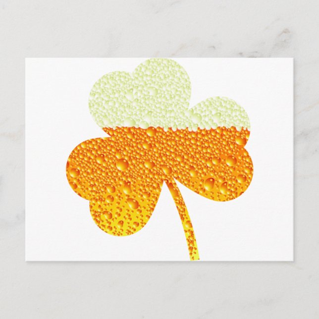 Carte Postale trèfle de bière st patrick (Devant)