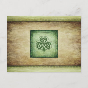 Carte Postale Trèfle irlandais vintage branché